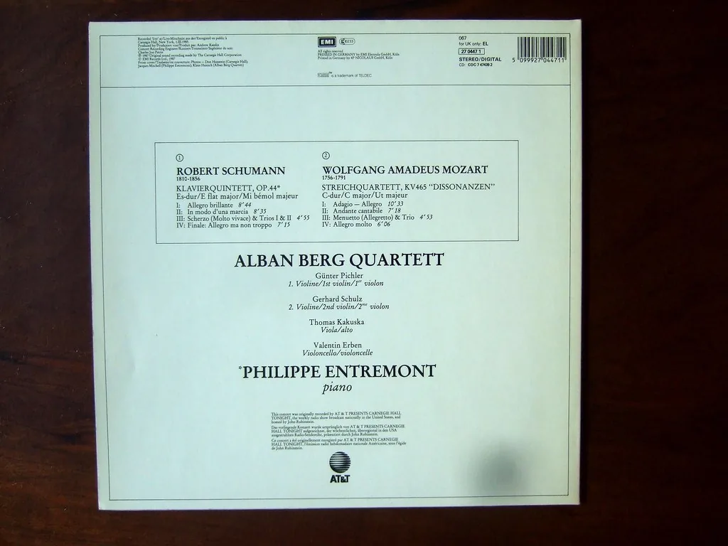 Disque du Quatuor Alban Berg et Mozart Disque du Quatuor Alban Berg et Mozart