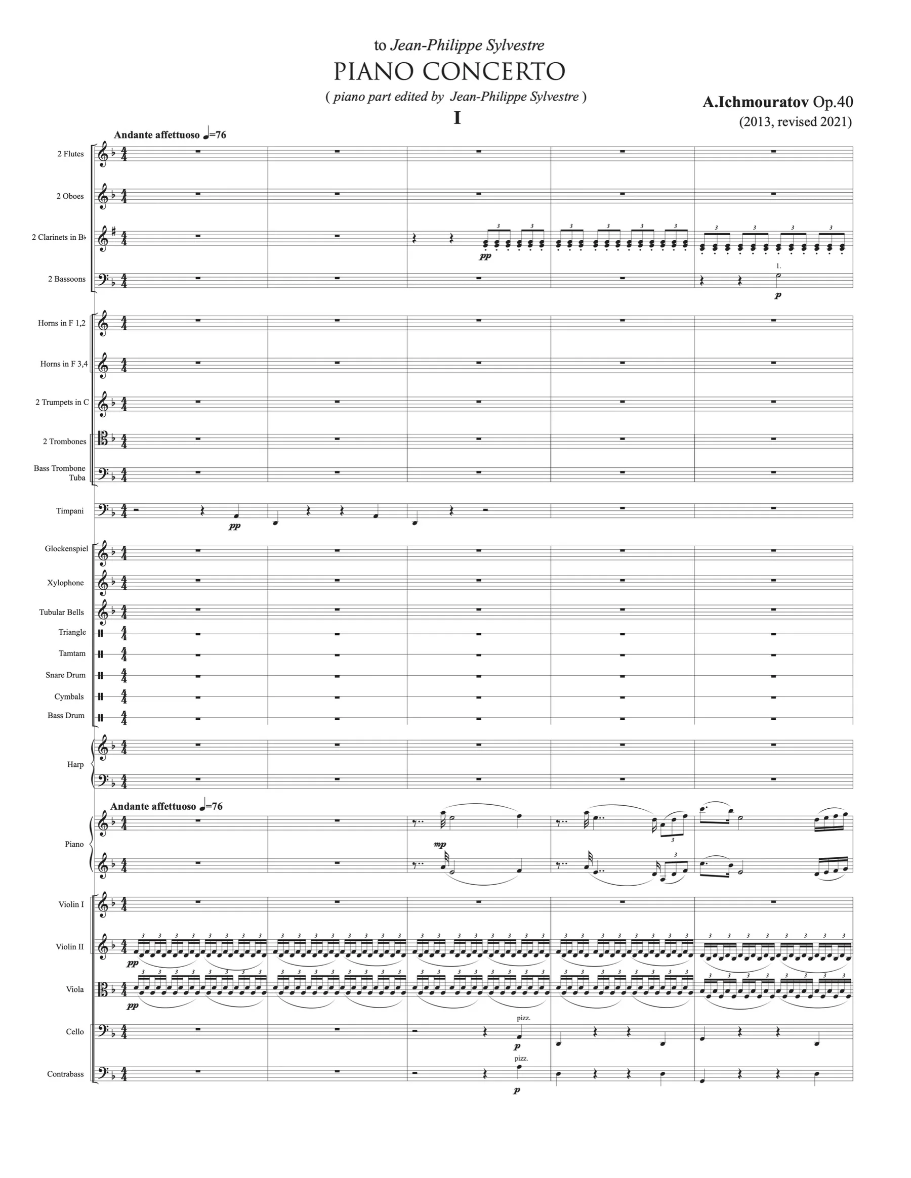Full score for piano and orchestra Full score for piano and orchestra