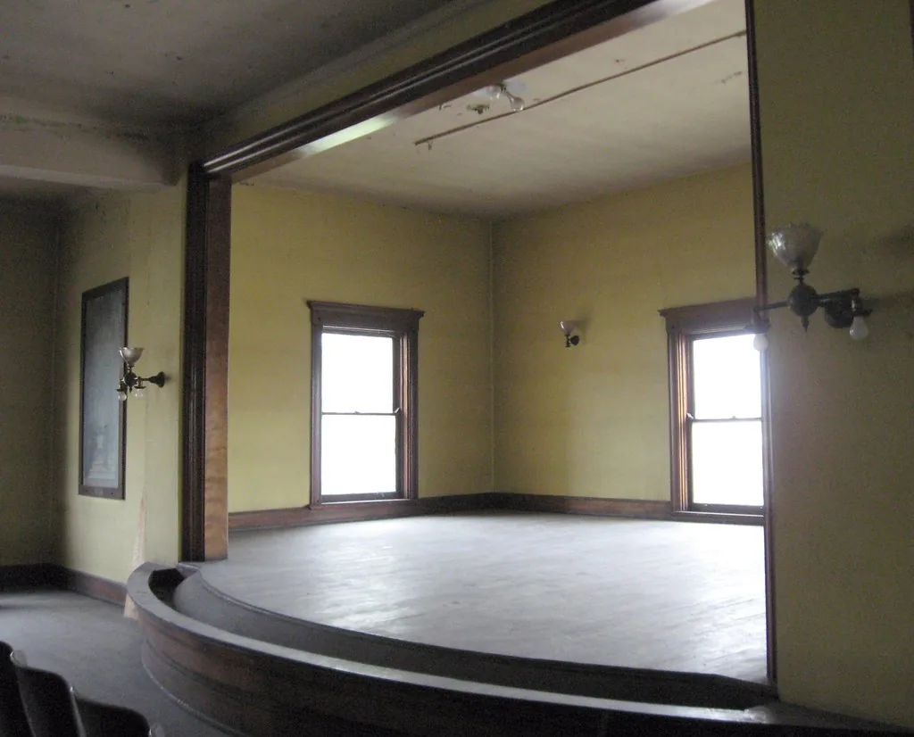 Empty historic theater stage