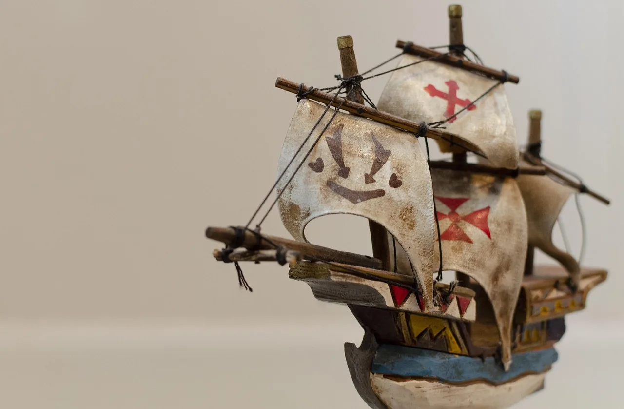 Antique model sailing ship
