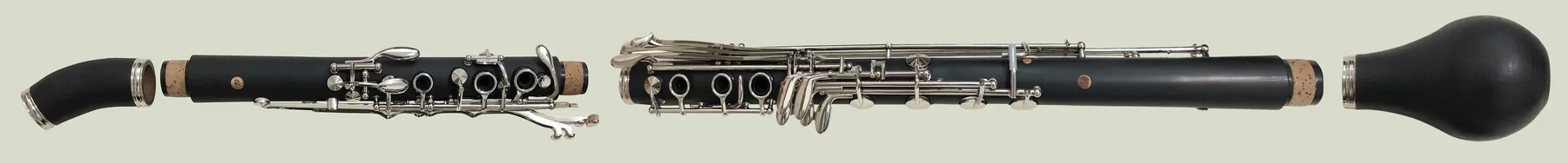 Antique disassembled basset clarinet Antique disassembled basset clarinet